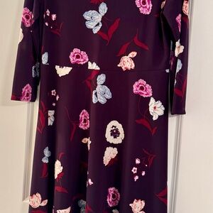 Ann Taylor Floral 3/4 Sleeve Dress